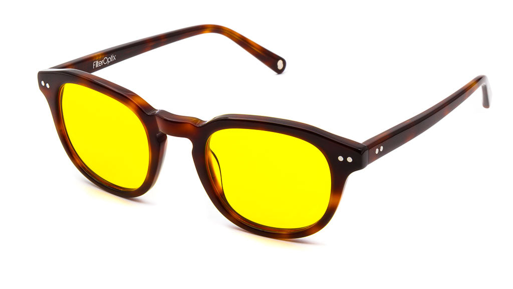 Acero Chaga Yellow blue light blockers viewed from side