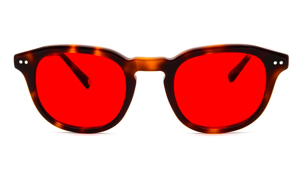 Acero Chaga Red blue light glasses viewed from front