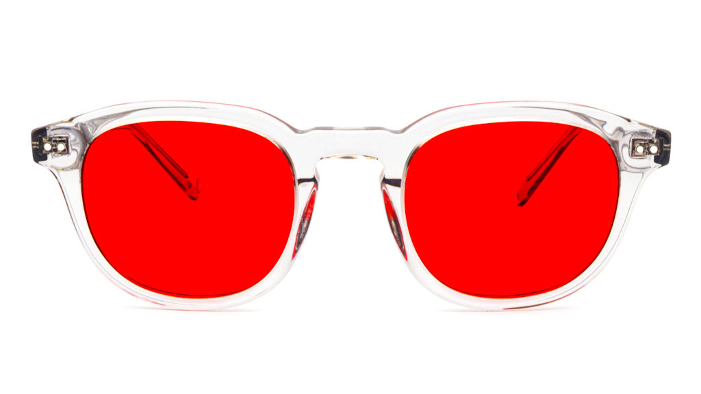 Acero Mist Red blue blocking glasses viewed from front