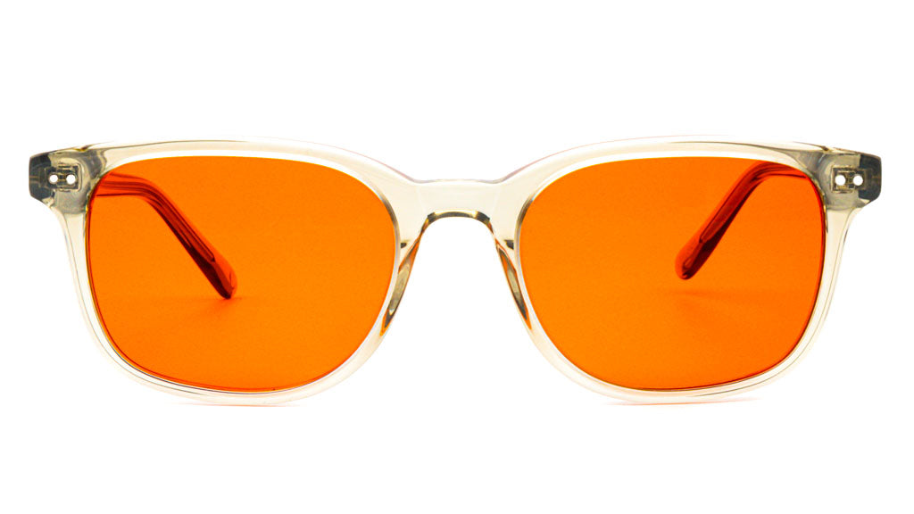 Cedar Silver Thyme Orange blue blocking glasses viewed from front