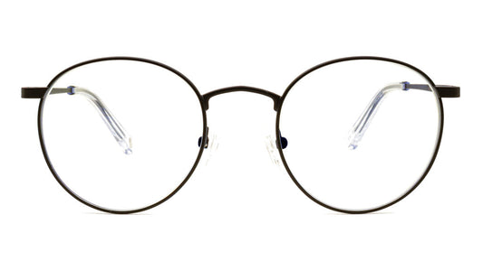 Mesi Black Clear blue light glasses viewed from front