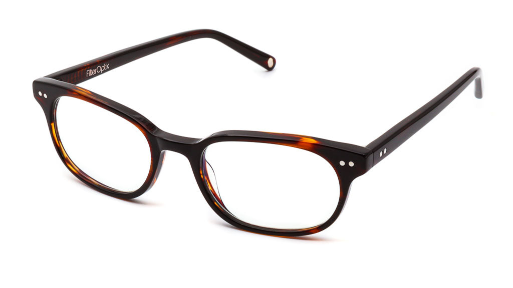 Sage Cocoa Clear blue light blockers viewed from side