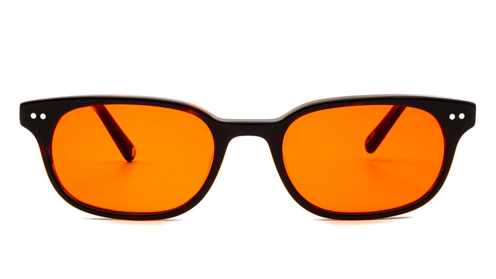 Sage Cocoa Orange blue light glasses viewed from front