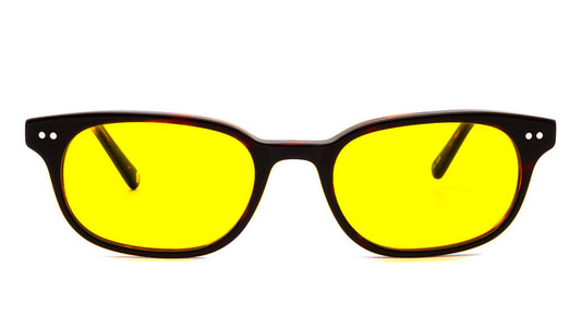 Sage Cocoa Yellow blue light glasses viewed from front