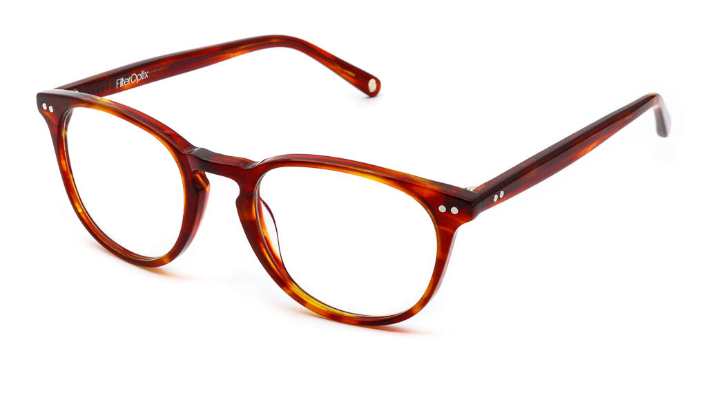 Ventus Saffron Clear blue light blockers viewed from side
