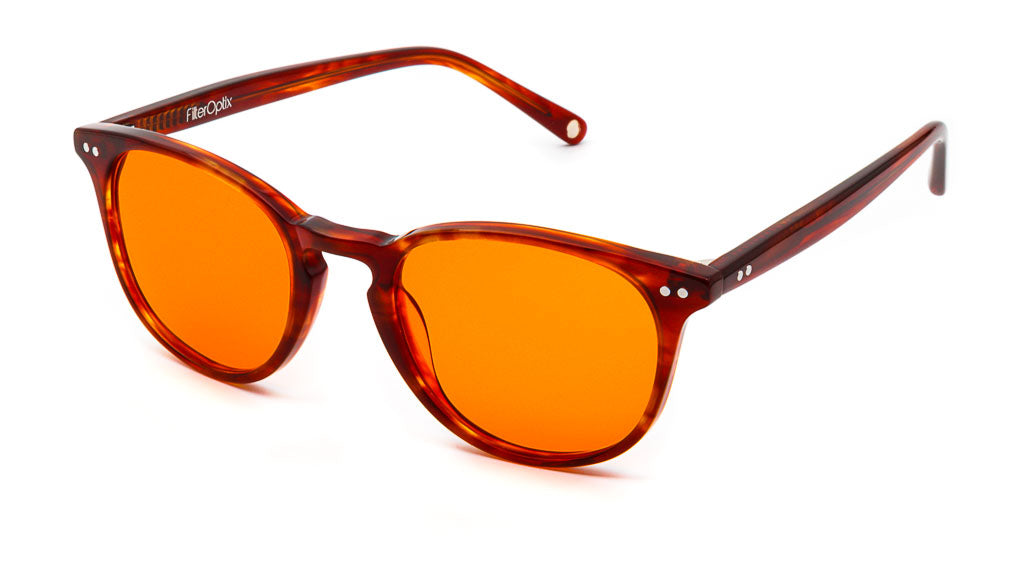 Ventus Saffron Orange blue light blockers viewed from side