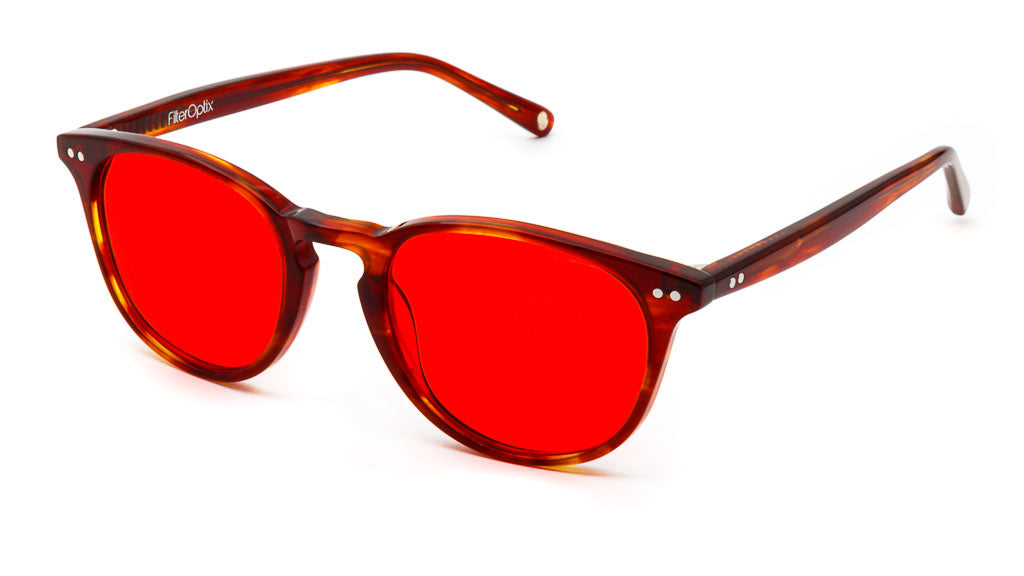 Ventus Saffron Red blue light blockers viewed from side