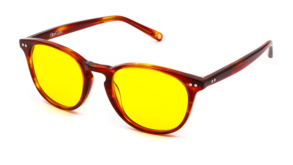 Ventus Saffron Yellow blue light blockers viewed from side