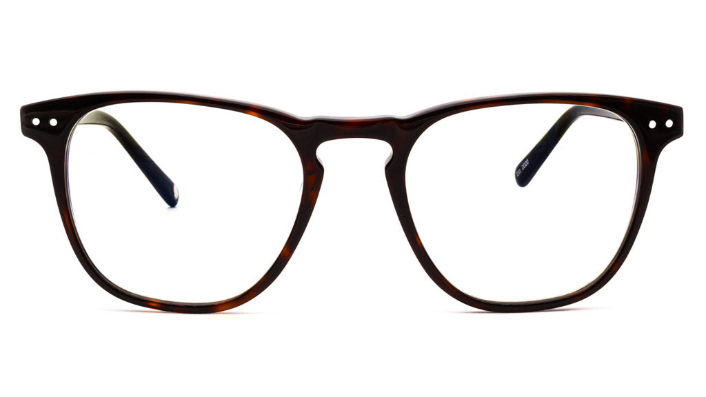 Yama Tortoise Clear blue blocking glasses viewed from front