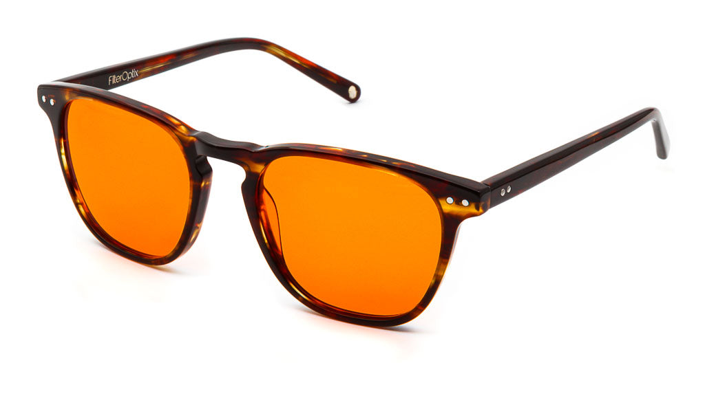 Yama Cinnamon Orange blue light blockers viewed from side