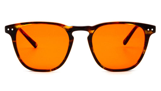 Yama Cinnamon Orange blue light glasses viewed from front