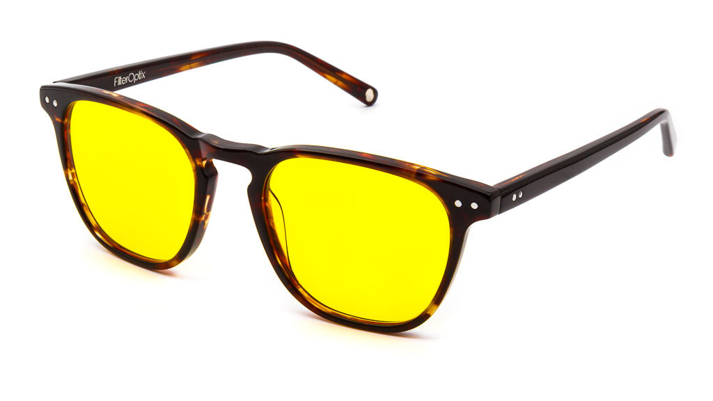 Yama Cinnamon Yellow blue light blockers viewed from side